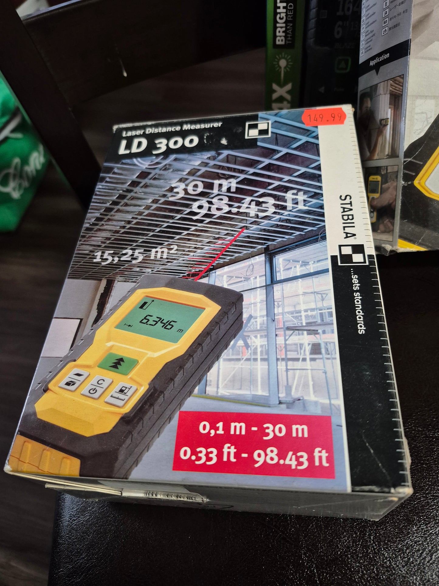 Stabila # LD 300 distance Laser 98ft / 30 meters (open box, display)