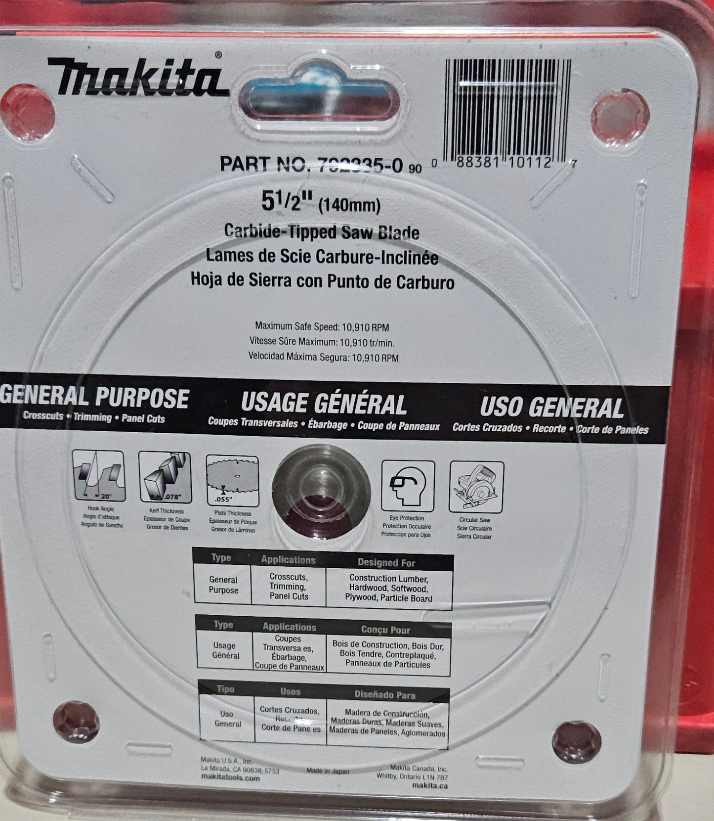 Makita 792335-0 5-1/2-Inch 18T Carbide Blade