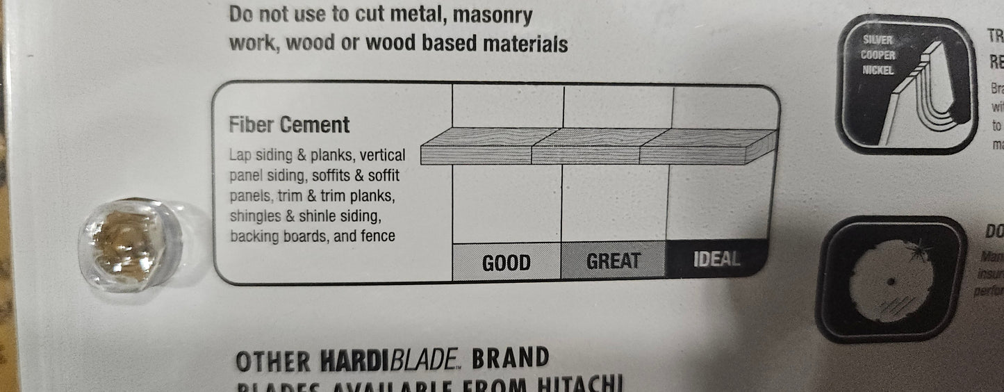 Hitachi 7-1/4" fiber cement blade