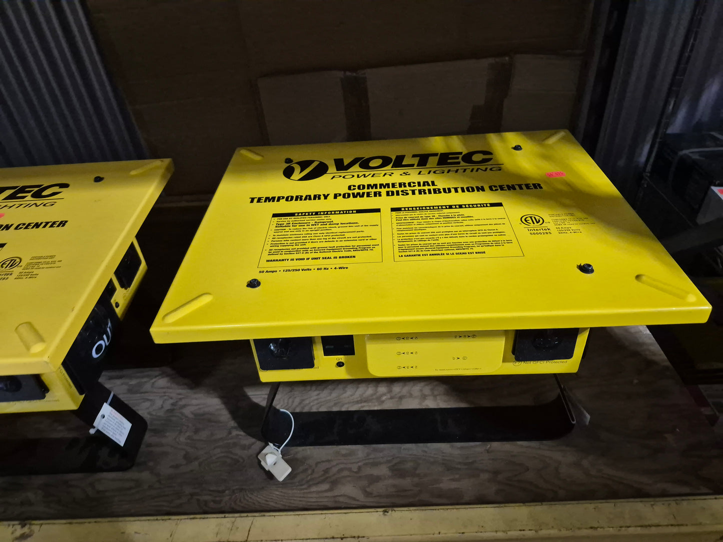 Voltec 09-00375 Locking Temporary Power Box with 3 GFCI, 50 Amp, Yellow