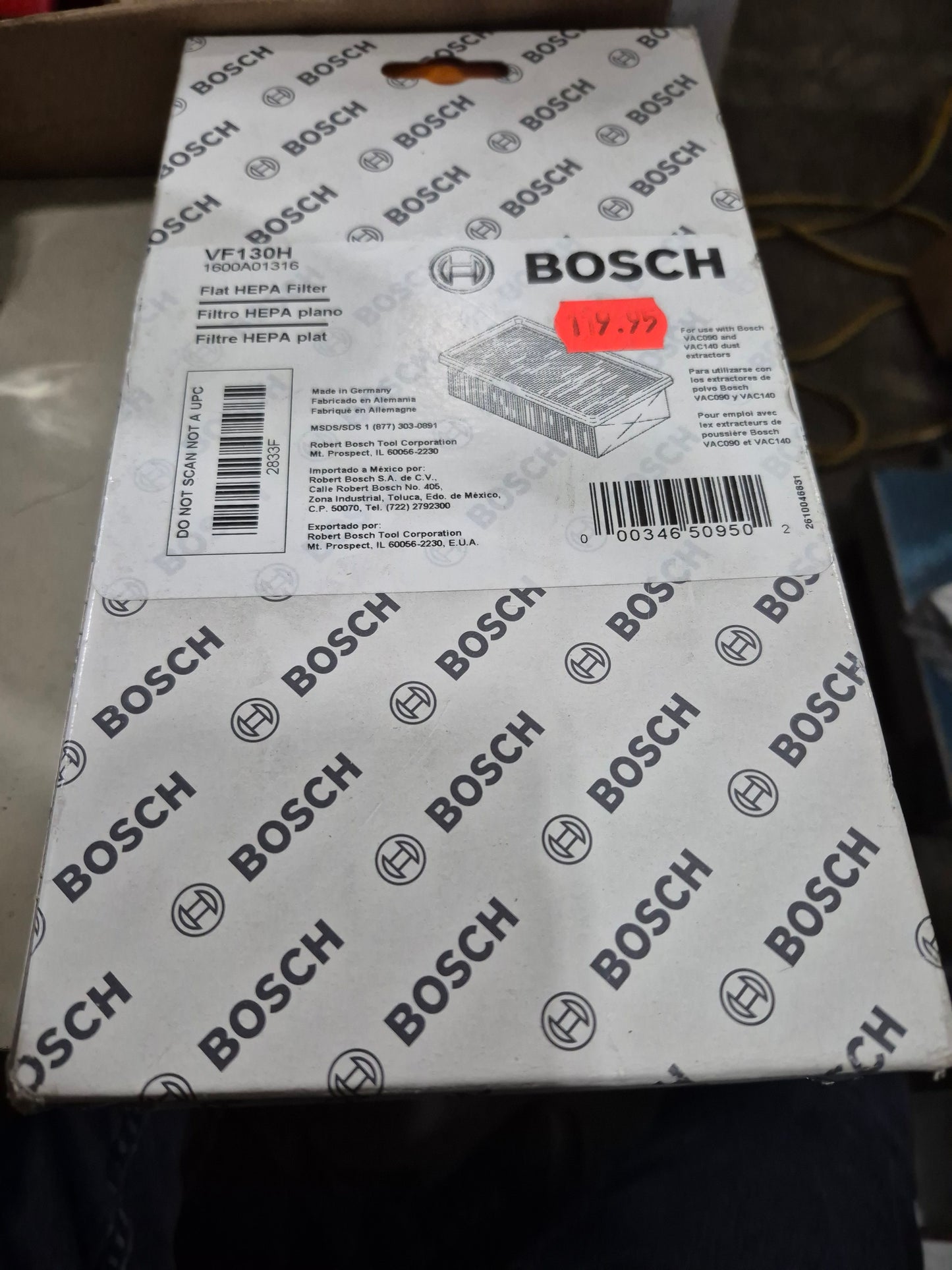 Bosch flat filter hepa VF130H