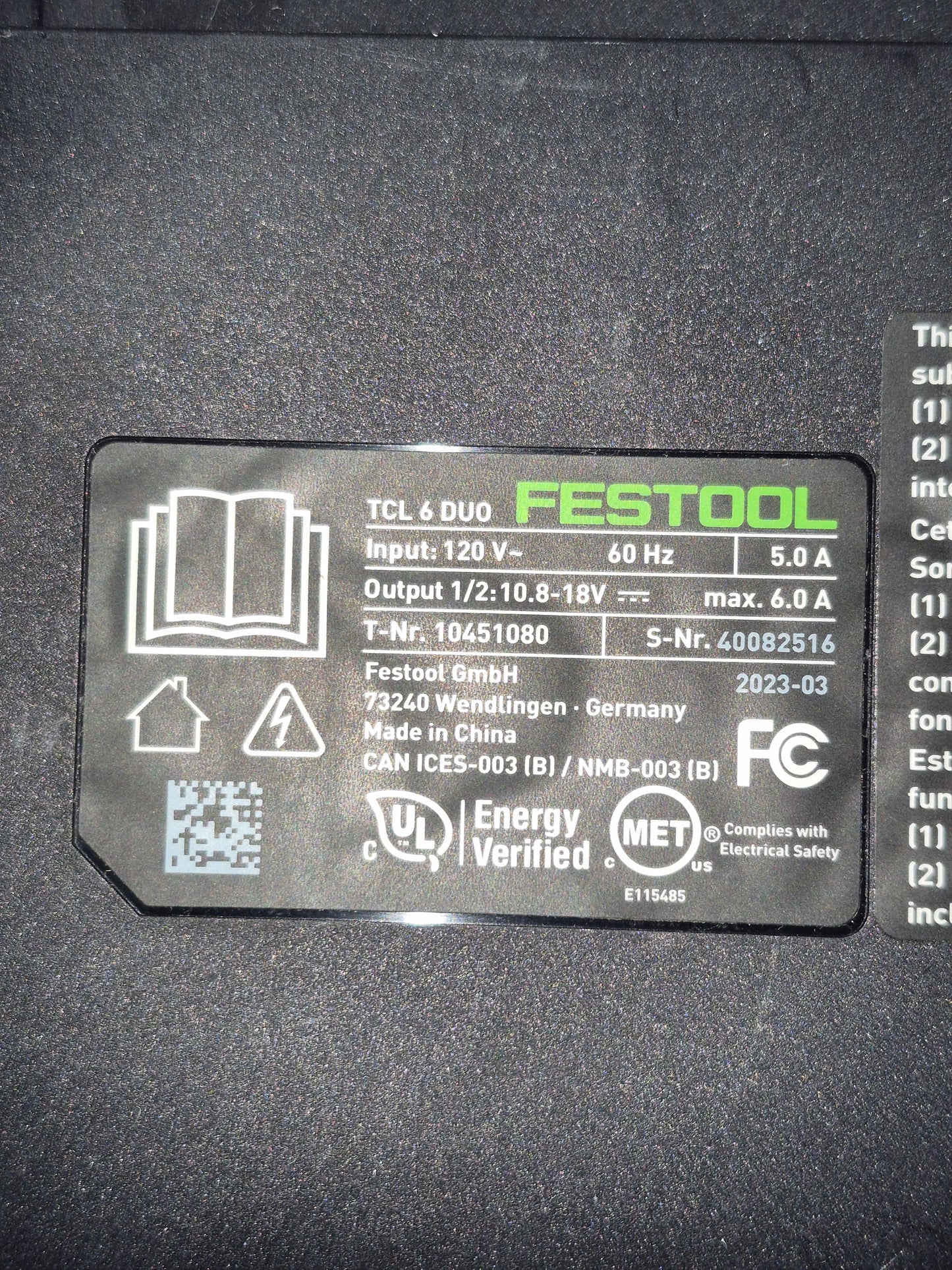 FESTOOL 577018 TCL 6 DOU / DUAL CHARGER