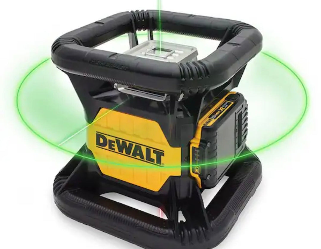 (Open box, display) Dewalt Rotary Laser: 2,000 ft Range or 4,000 circumference.
Green Beam, Horizontal, ±1/8 in, 2 Dots. Include: x1 battery and charger. No case, no receiver. Negotiable.