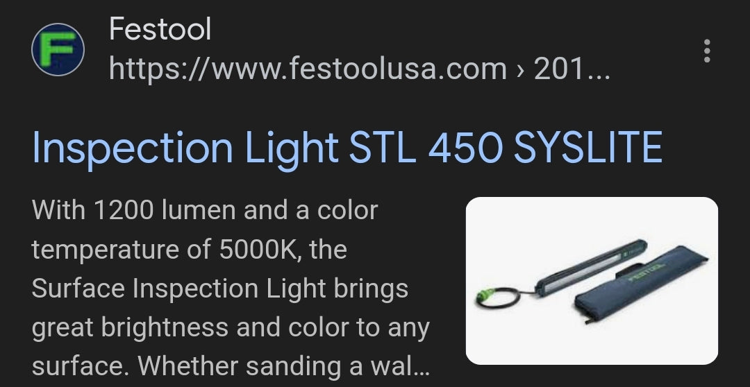 Festoll inspection 1200 lumens led light corded 120v with nylon case STL 450 led light only