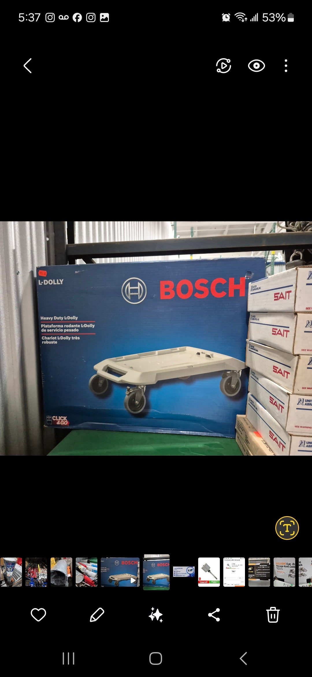 Bosch L-Dolly utility cart and for stocking Bosch tool boxes