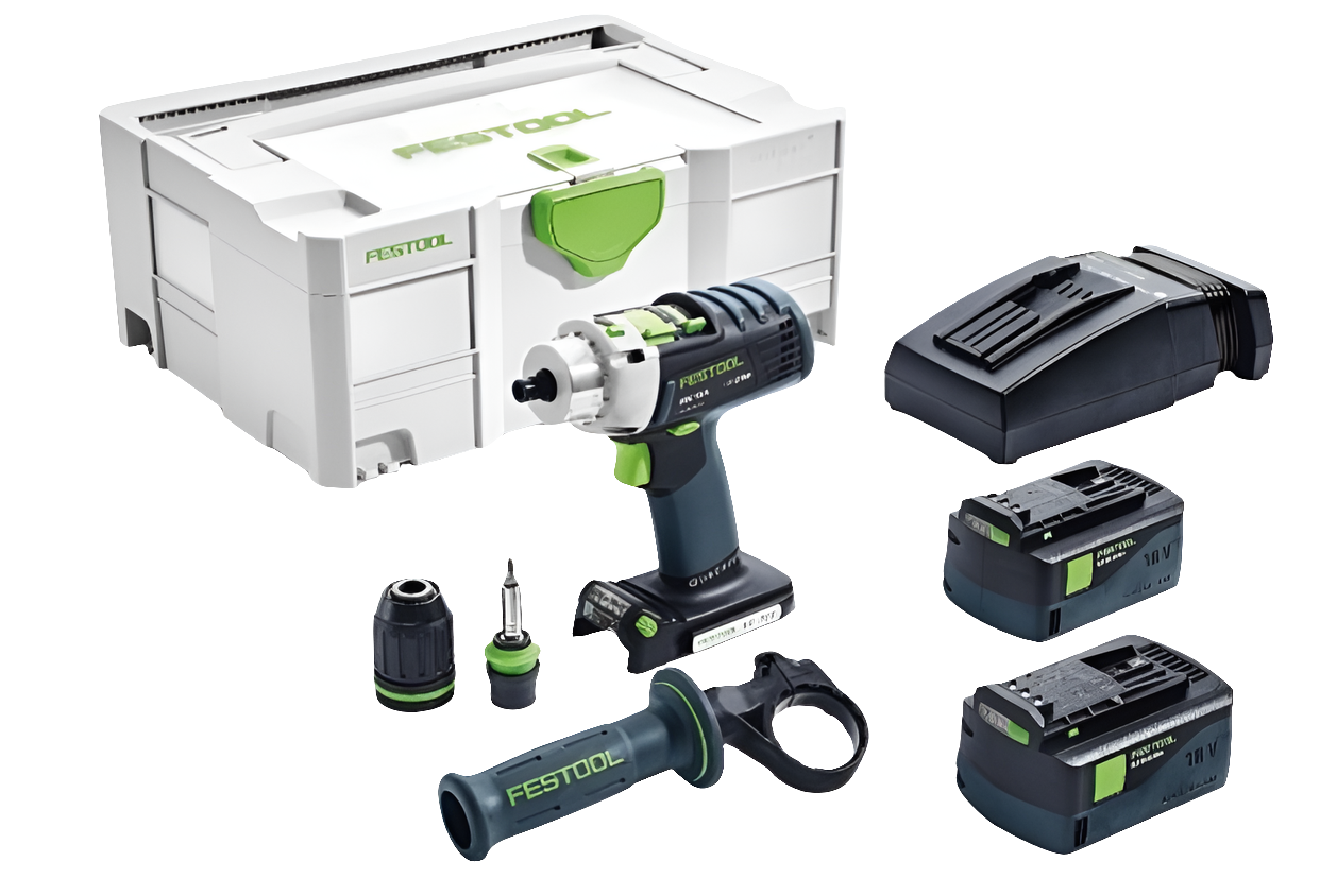 Clearance sale. Festool 576778 Cordless Percussion Drill Kit. TPC 18/4 HPC4,0 I-Set Quadrive (open box/display)