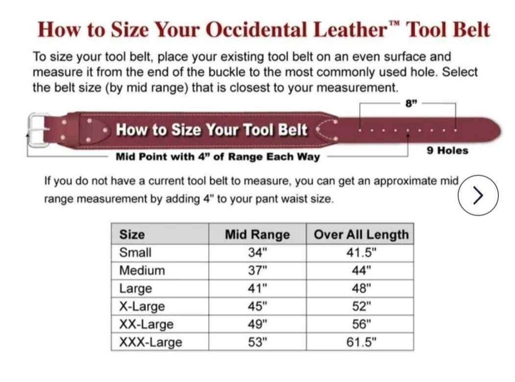 Occidental leather heavy duty belt system belt (size:small)