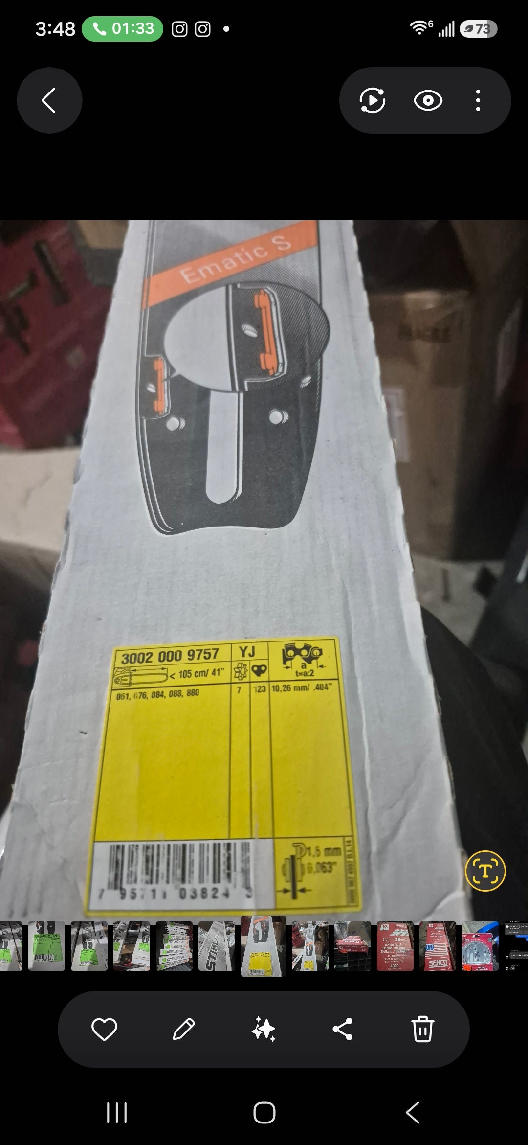 Stihl 41" 3002 000 9757 Rollomatic ES Chainsaw Guide Bar .404" Pitch .063"Gauge