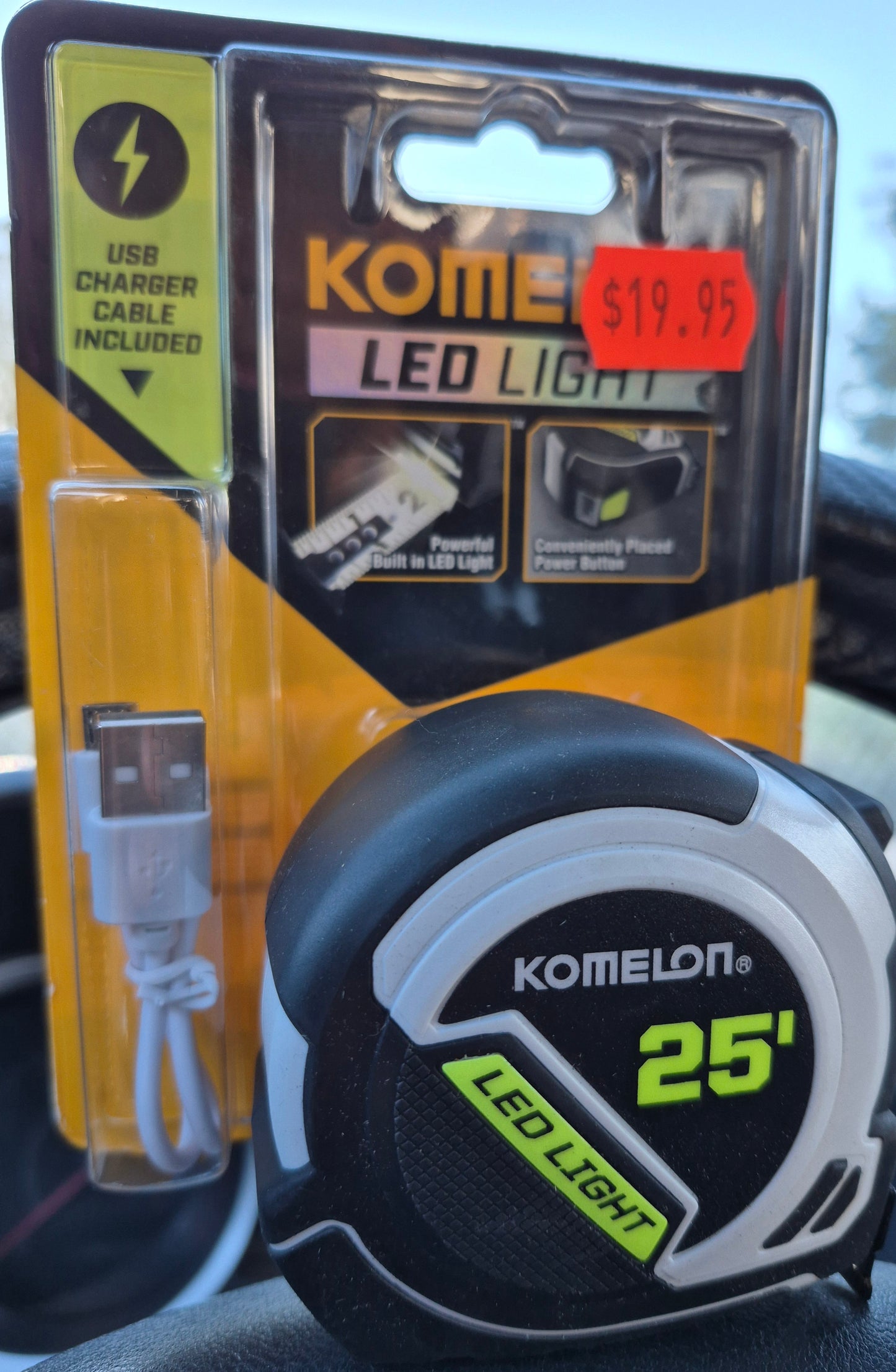 Komelon #25led 25ftx1" led tap, measuring