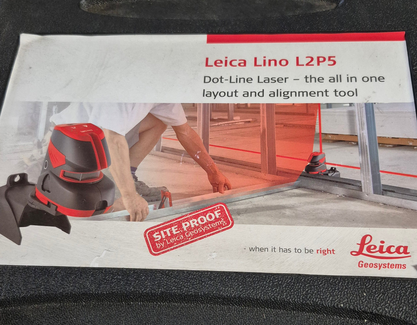 Leica lino l2p5 5 point cross self leveling Laser. (Open box, display)