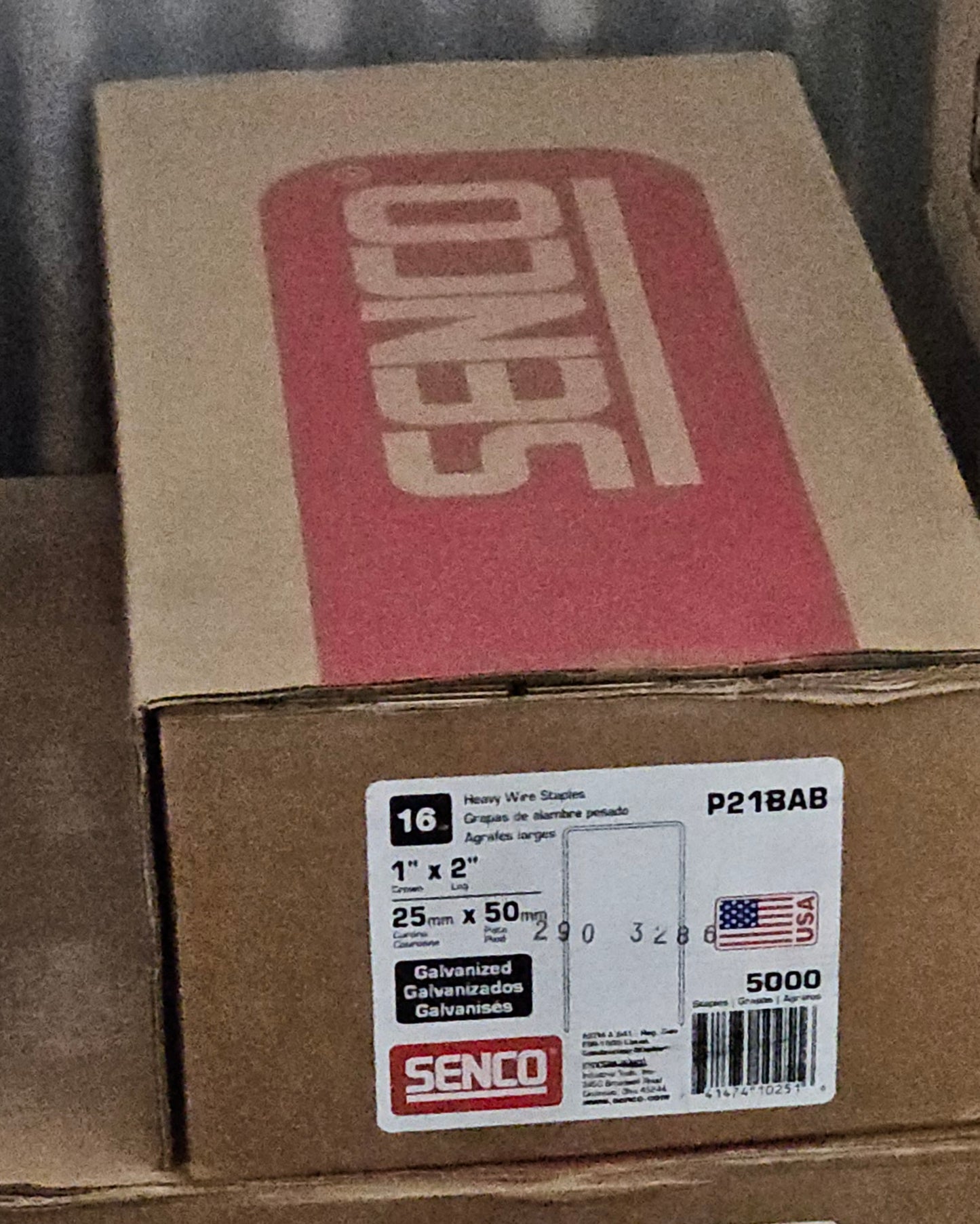 Senco P21BAB 2"x1" staples 5,000 galvanized