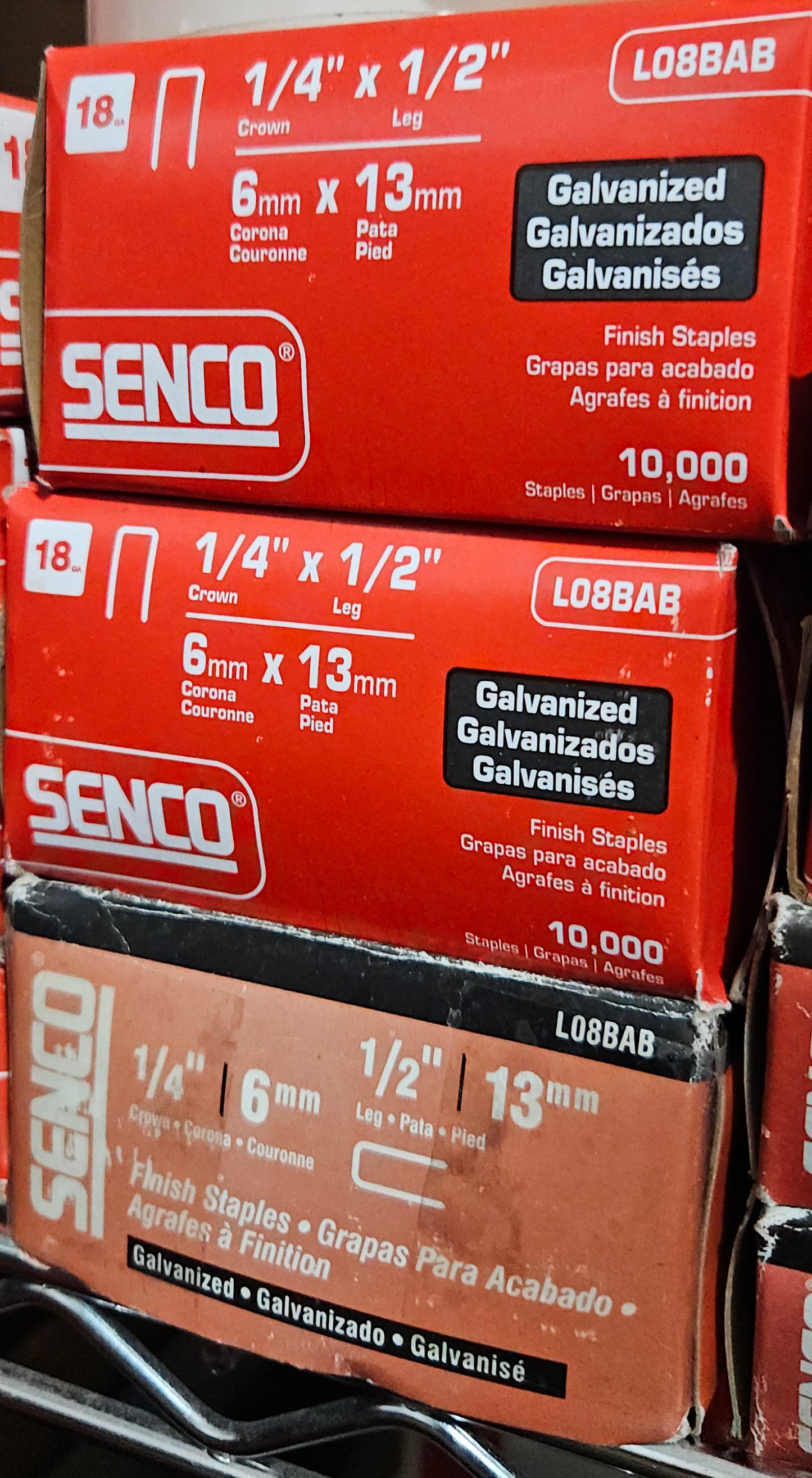 Senco L08BAB 1/4"×1/2" 18ga galvanized staples crown 10,000