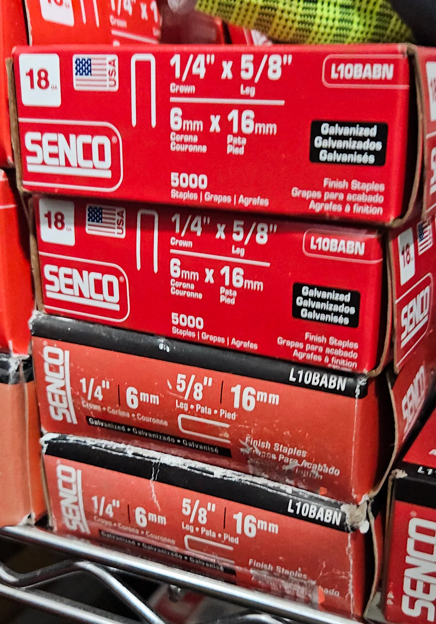 Senco L10BAB 1/4"x5/8" staples 18ga crown 5,000 qty galvanized