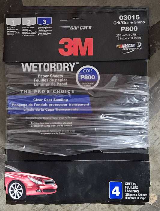 3m 9x11 wet dri/dry sandpaper 4pcs. #03015