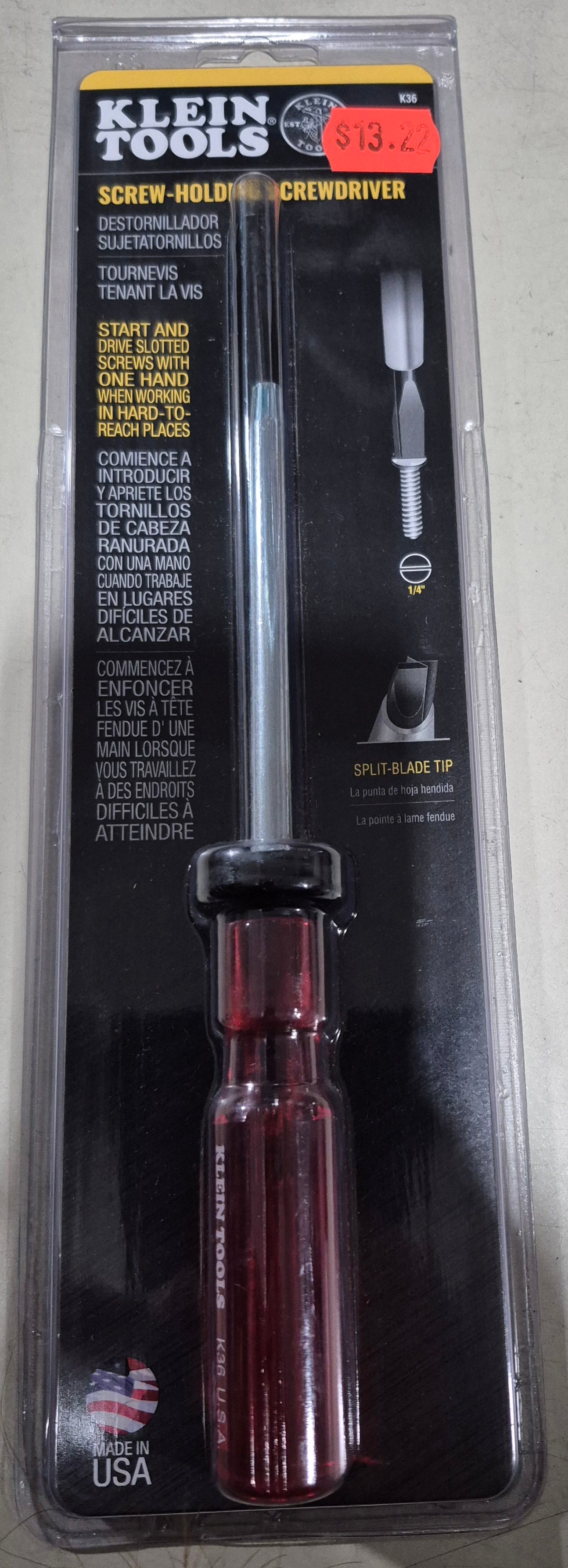 Slotted Screw Holding Screwdriver 6-Inch
K36