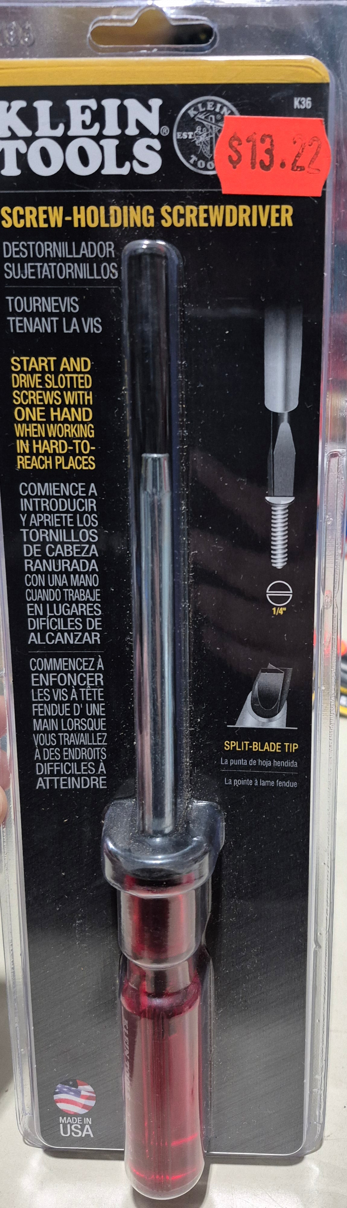 Slotted Screw Holding Screwdriver 6-Inch
K36