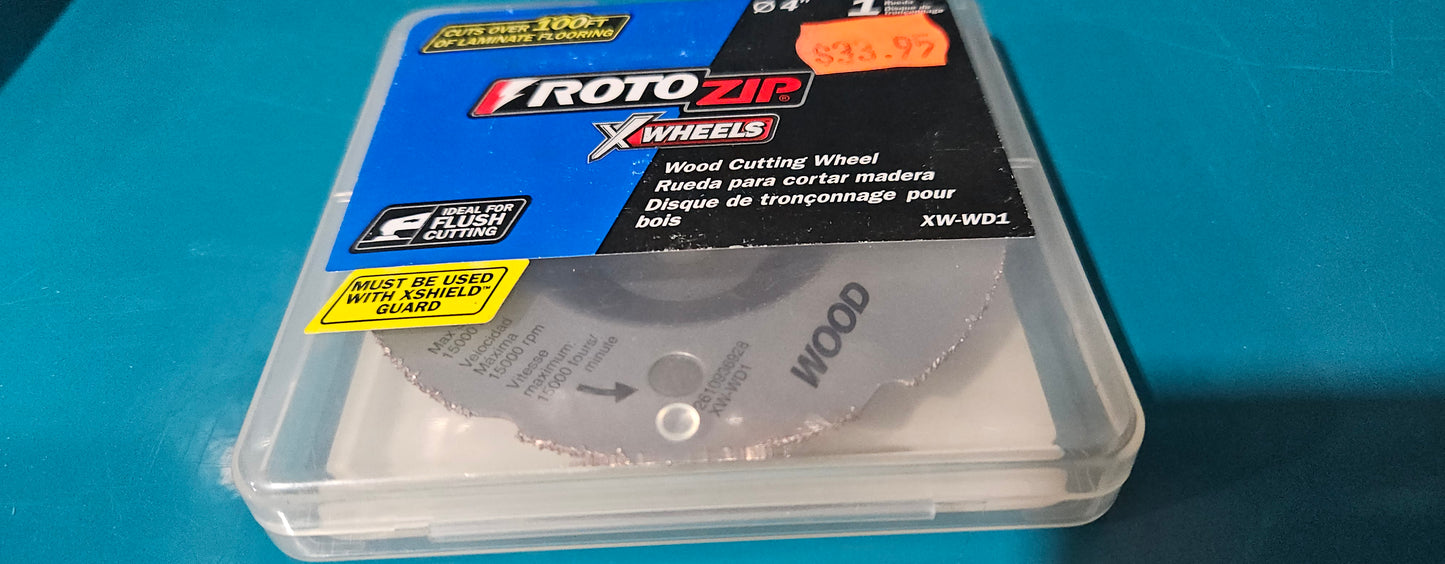 Rotozip 4" carbide grit for wood cutting xw-wd1