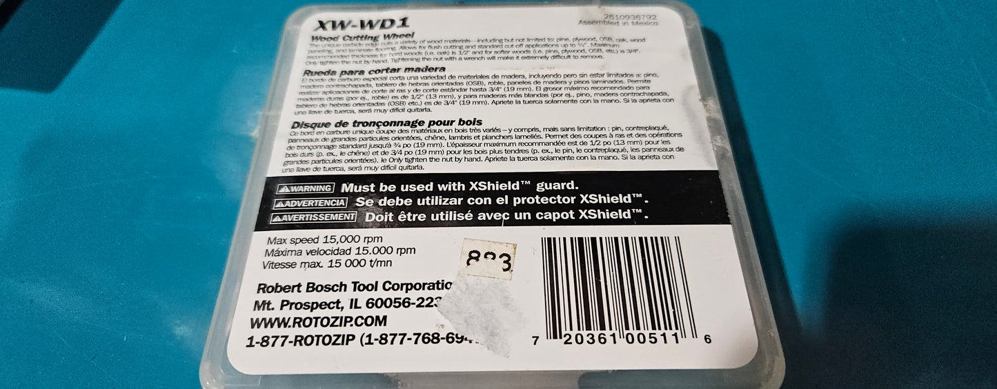 Rotozip 4" carbide grit for wood cutting xw-wd1