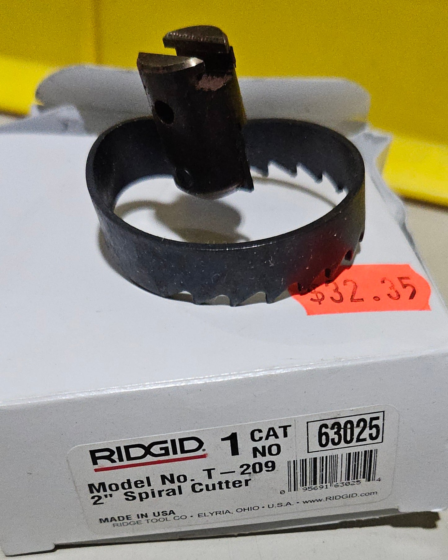 RIDGID T-209 2" Spiral Cutter for K-50, K-3800, and K-400 Drain Cleaning Machine