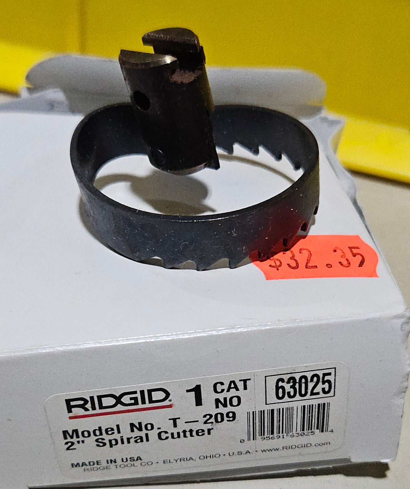 RIDGID T-209 2" Spiral Cutter for K-50, K-3800, and K-400 Drain Cleaning Machine