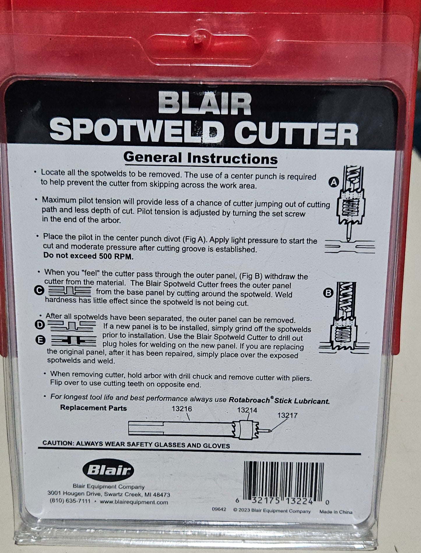 Blair 13224 3/8" Double End Spotweld Cutter