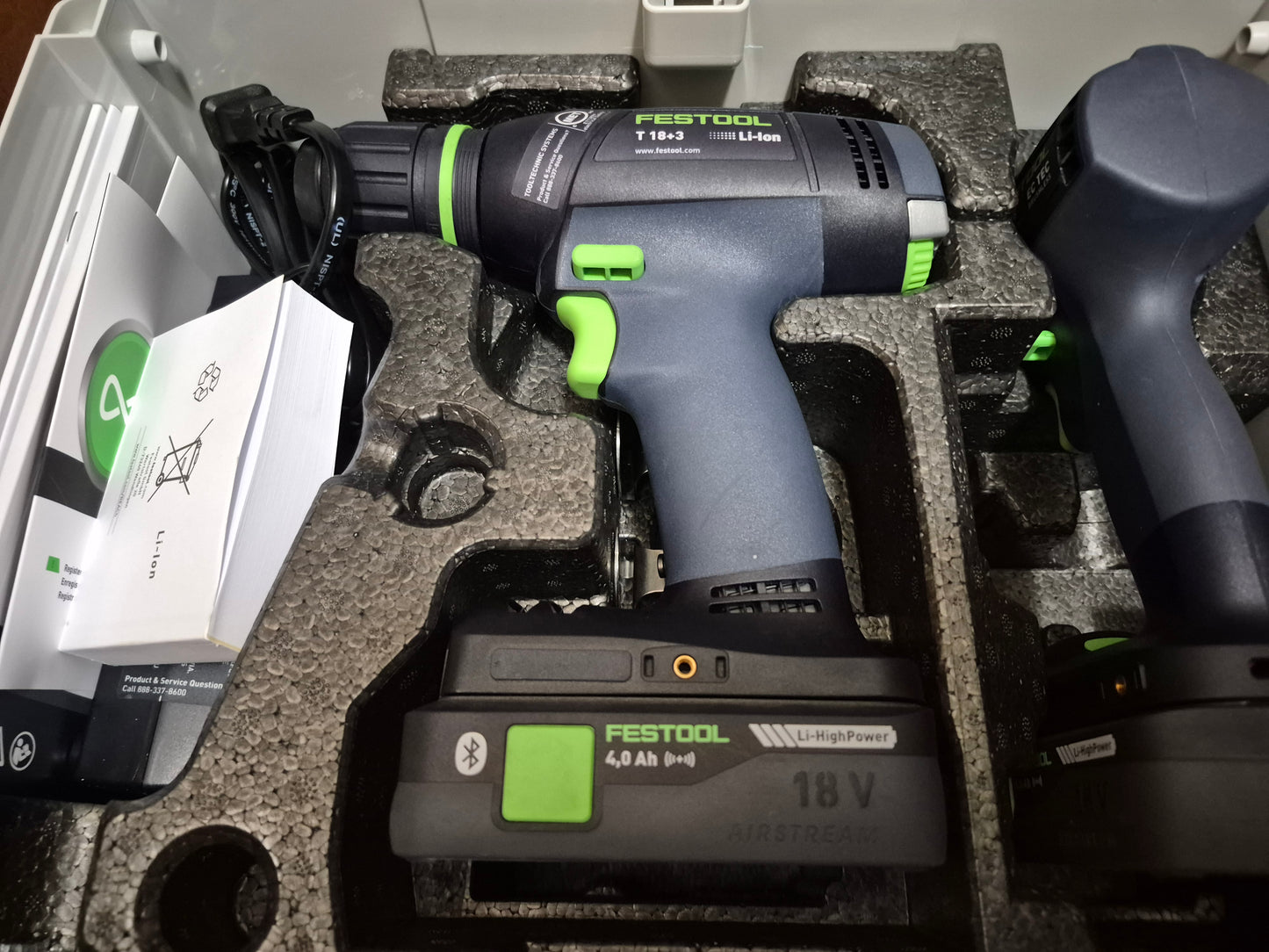 Festool 576494 TID 18 Impact Driver & T 18 HPC Drill/Driver Combo Kit, with (2) 4.0Ah Batteries and Systainer3 18v