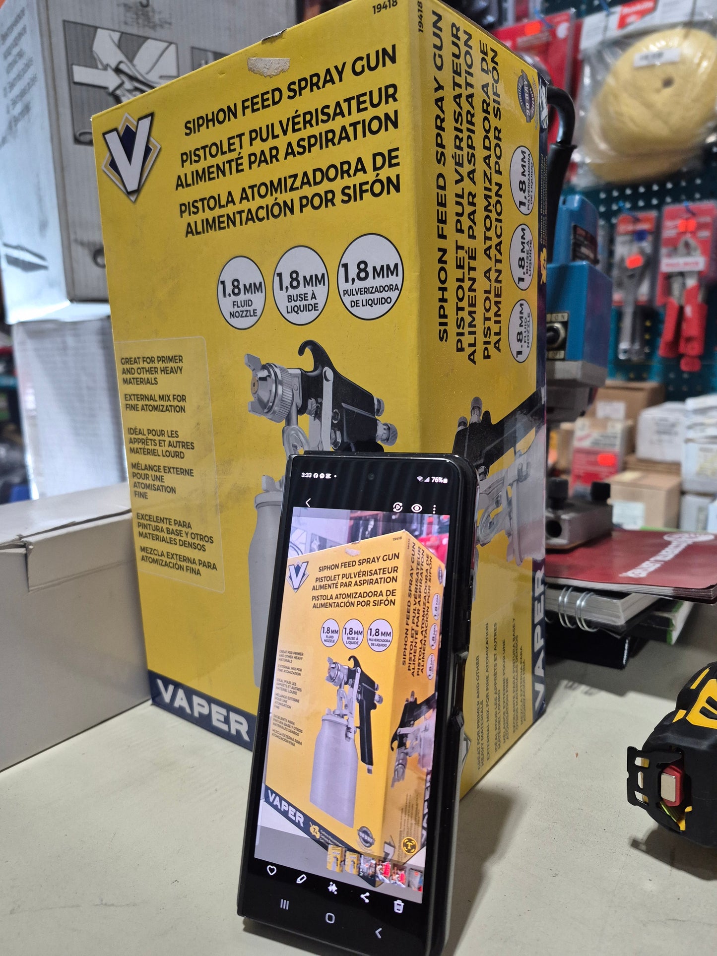 Vaper 19418 titan air spray gun. Pneumatic tool. Required compressor.