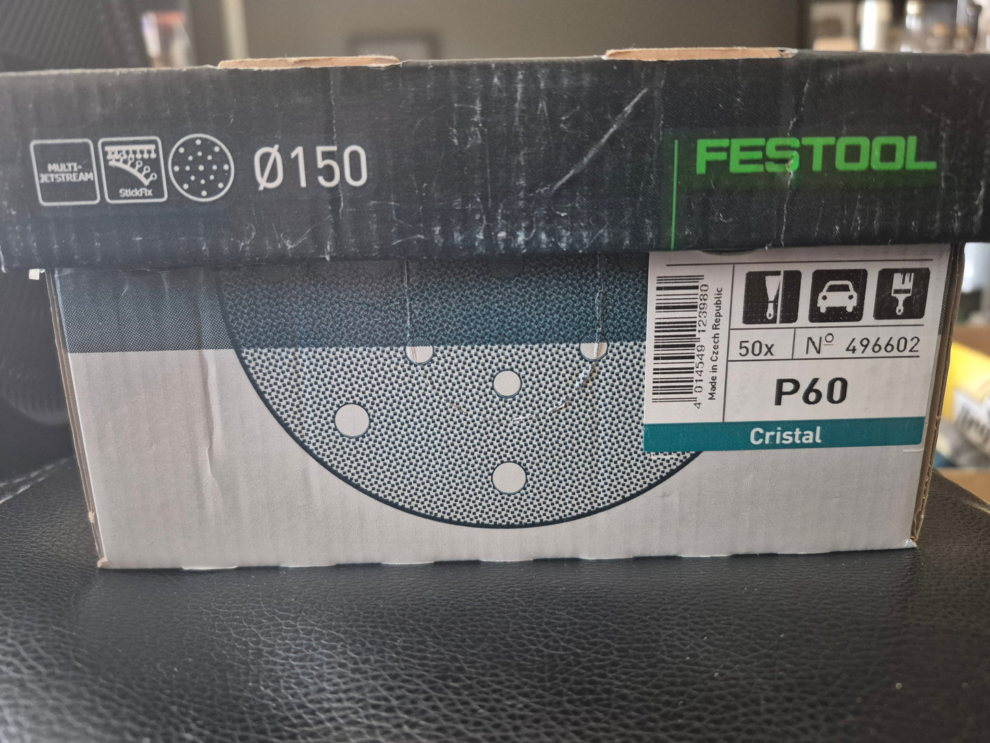 Festool 6" D150 60 grit sandpaper x50 cristal 496602