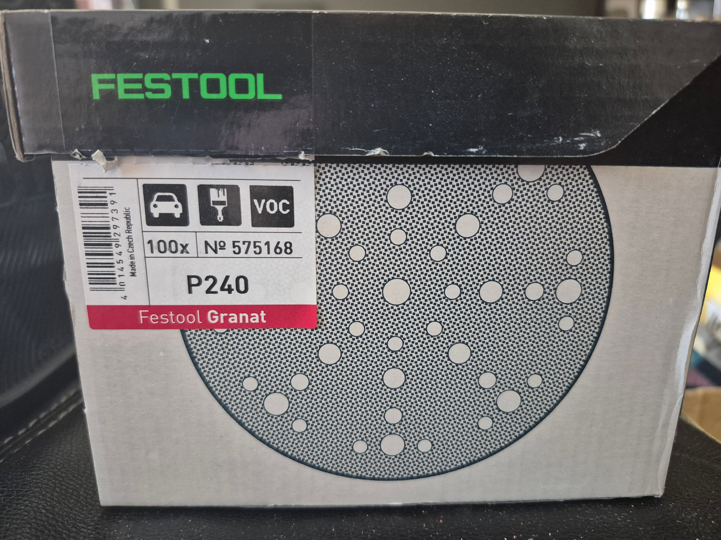 Festool 6" D150 240 grit grant sandpaper x98 open box mixed 575168