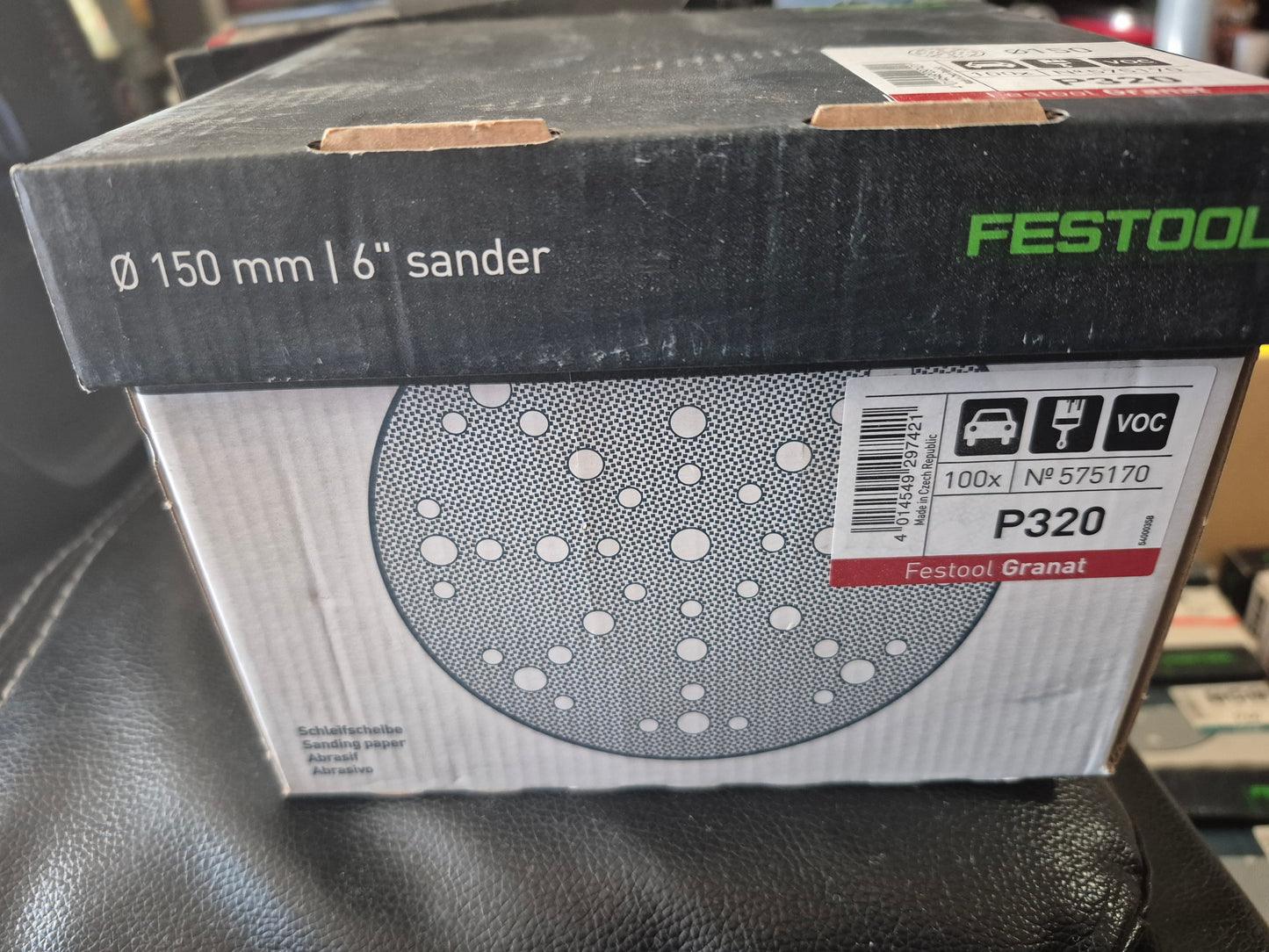 Festool 6" D150 320 grit granat sandpaper x100 575170