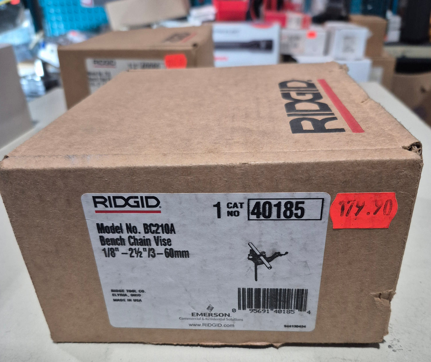 Ridgid 40185 BC210A Bench Chain Vise 1/8-2-1/2" / 3-60mm pipe bend 1/2" made in USA 🇺🇸