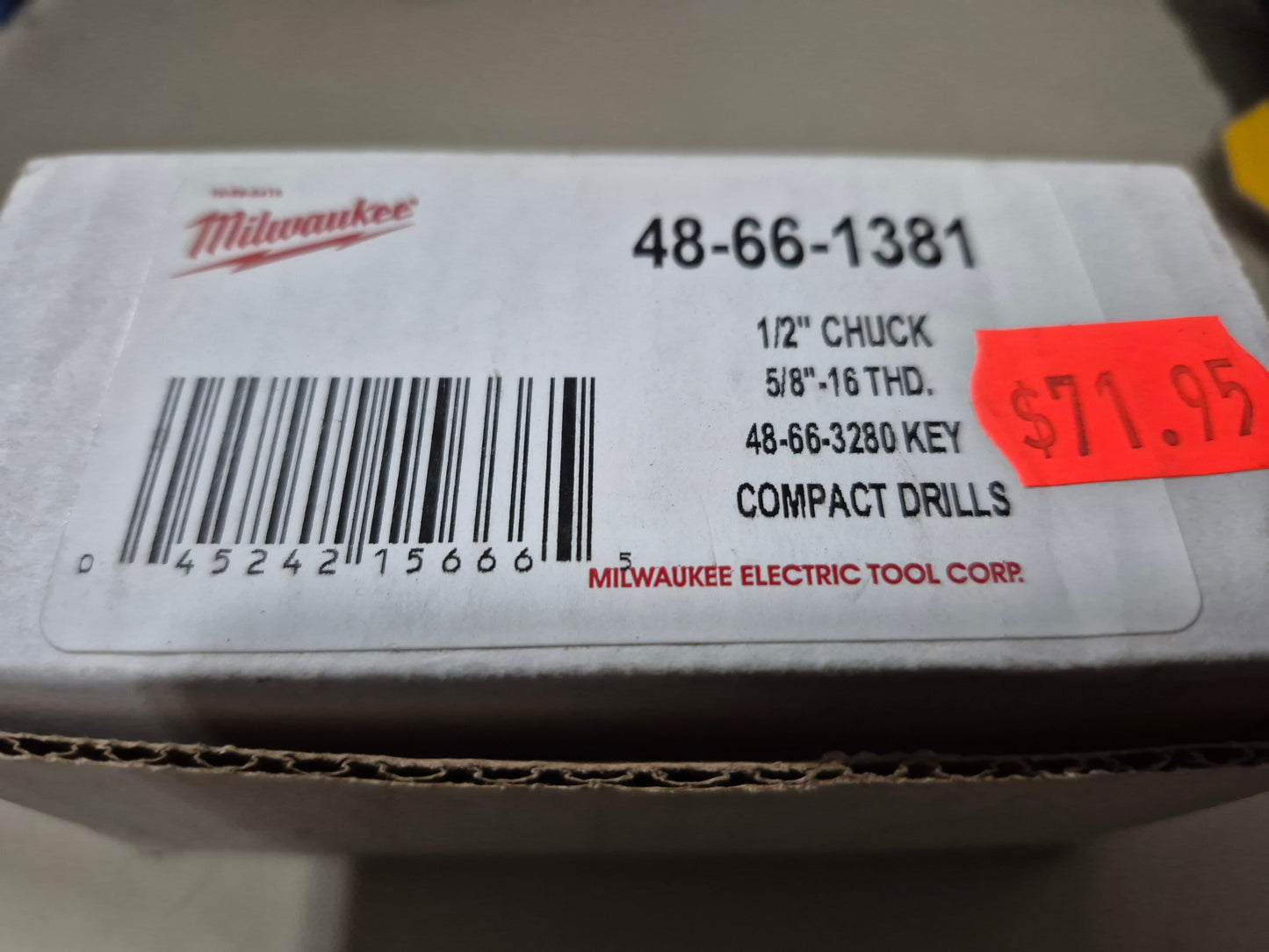 Milwaukee 1/2 chuck with key 48-66-3280