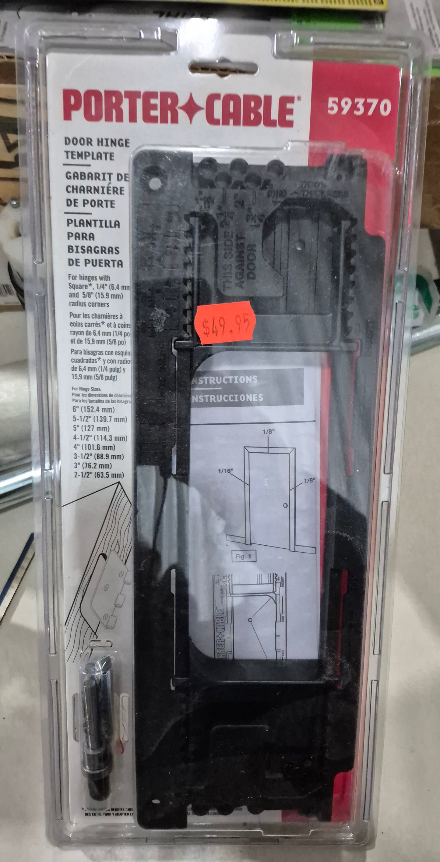 Porter Cable door hinge template kit