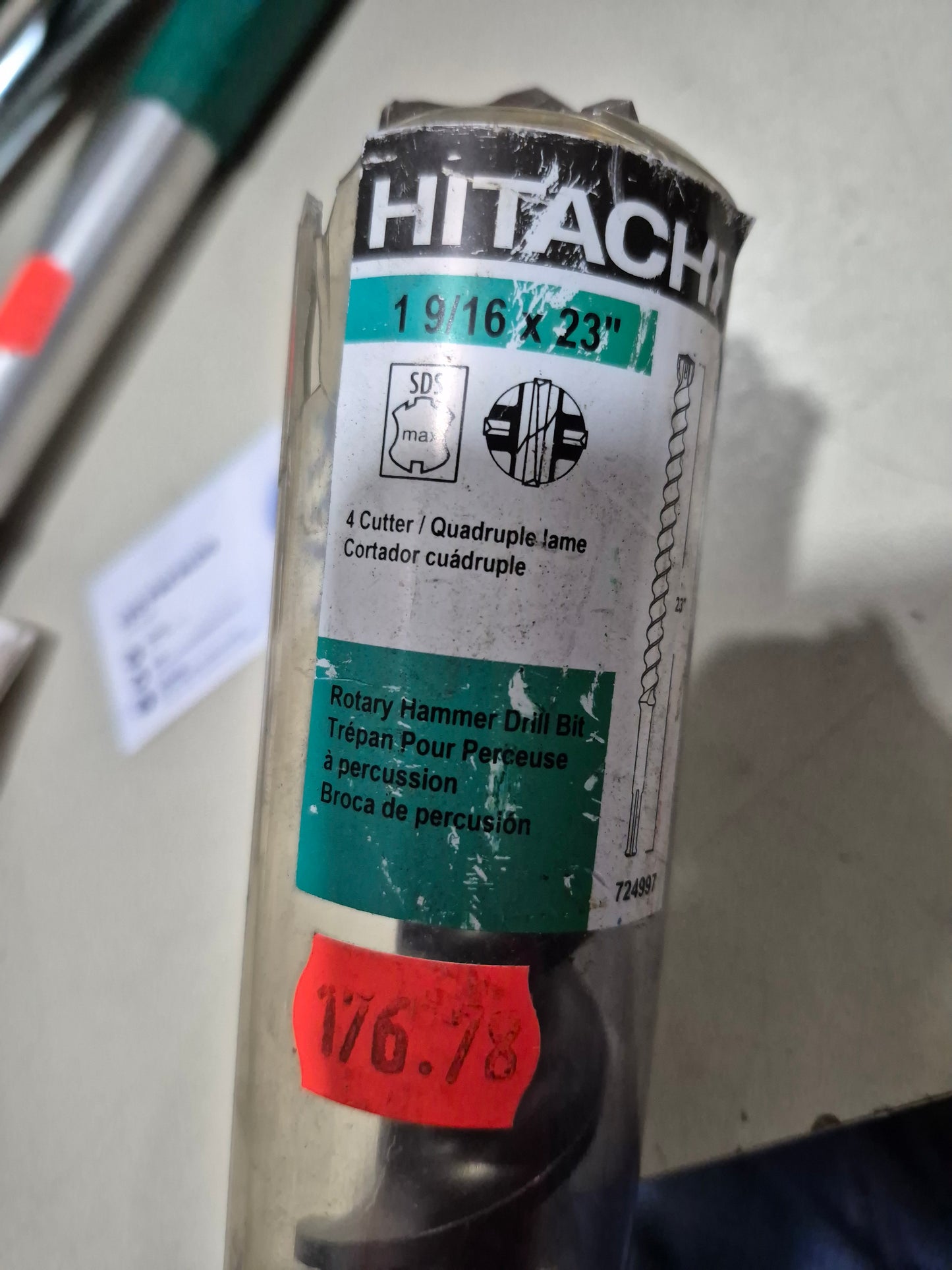 Hitachi 1-9/16×18×23 sds-max concrete bit  724997