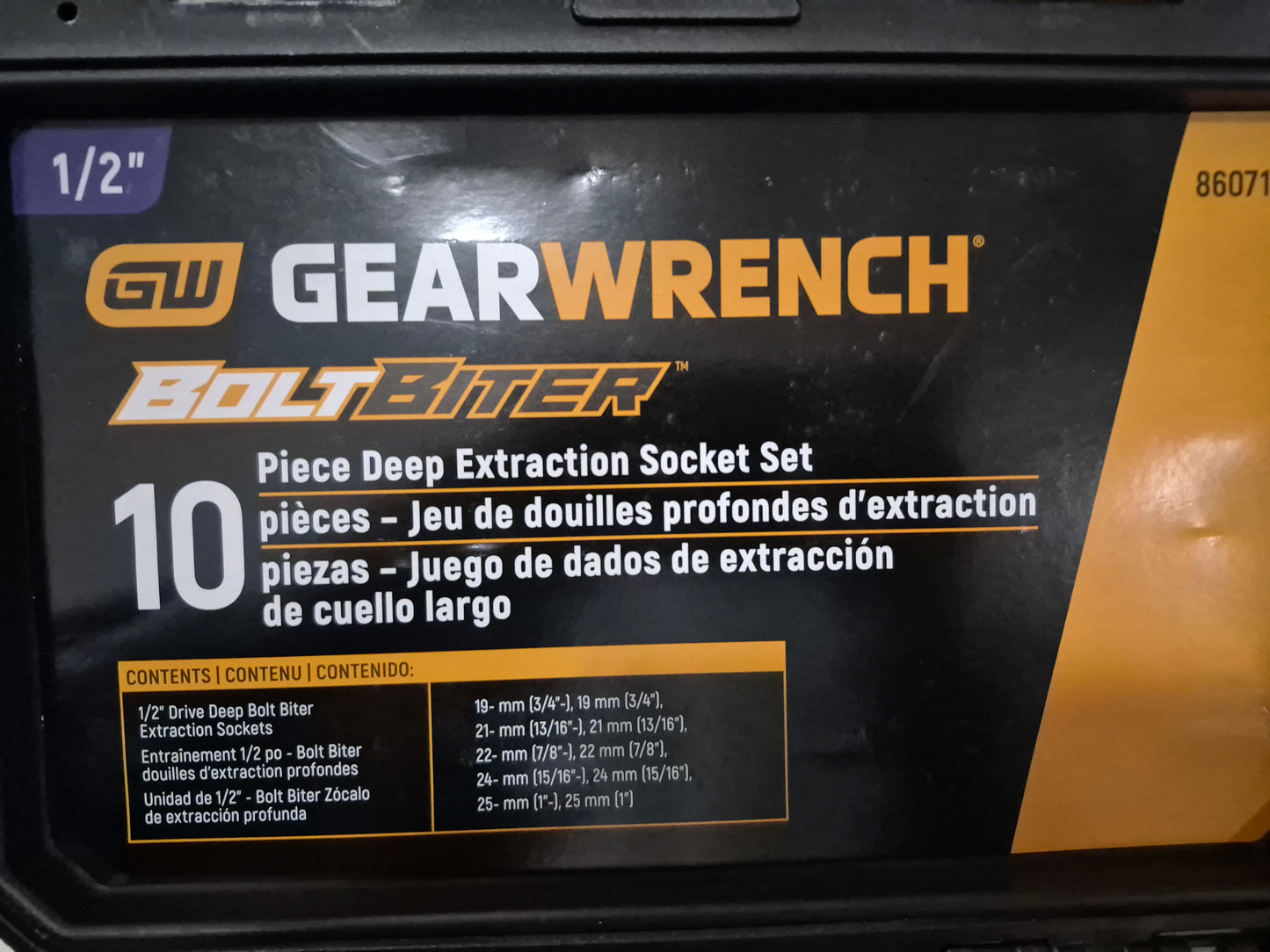 Gear Wrench 10pcs impact Socket extractor set 3/4-1"(19-25mm)