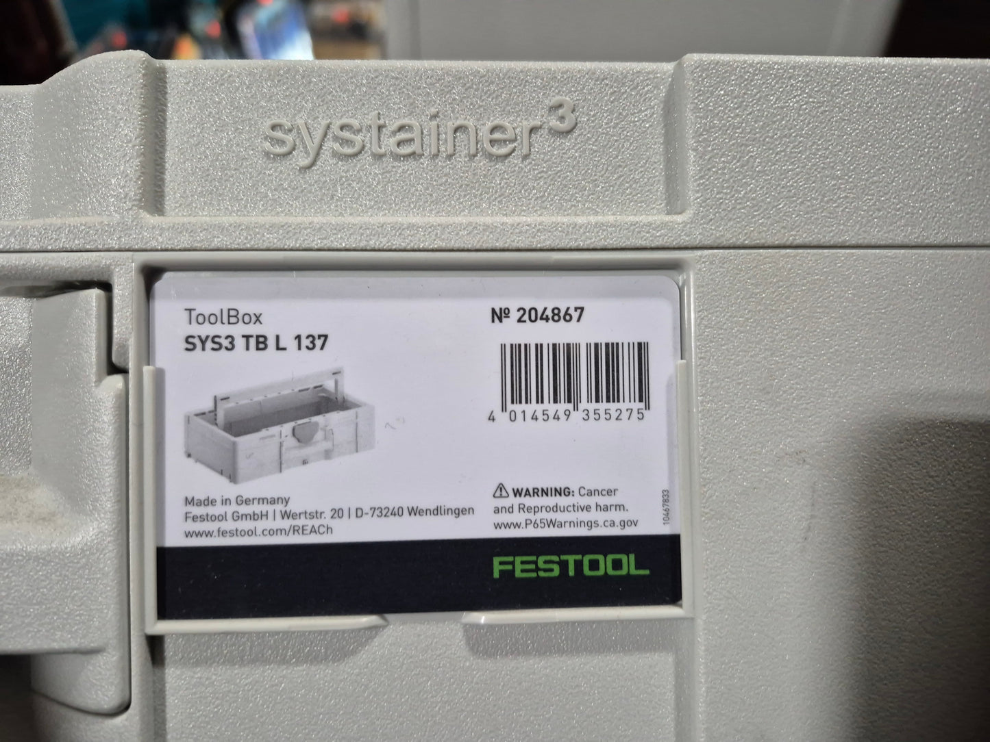 Festool 204867 Systainer3 ToolBox SYS3 TB L 137