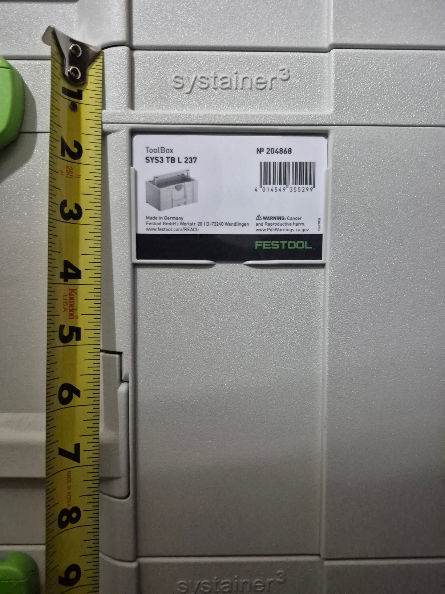 Festool 204868 Systainer3 ToolBox SYS3 TB L 237