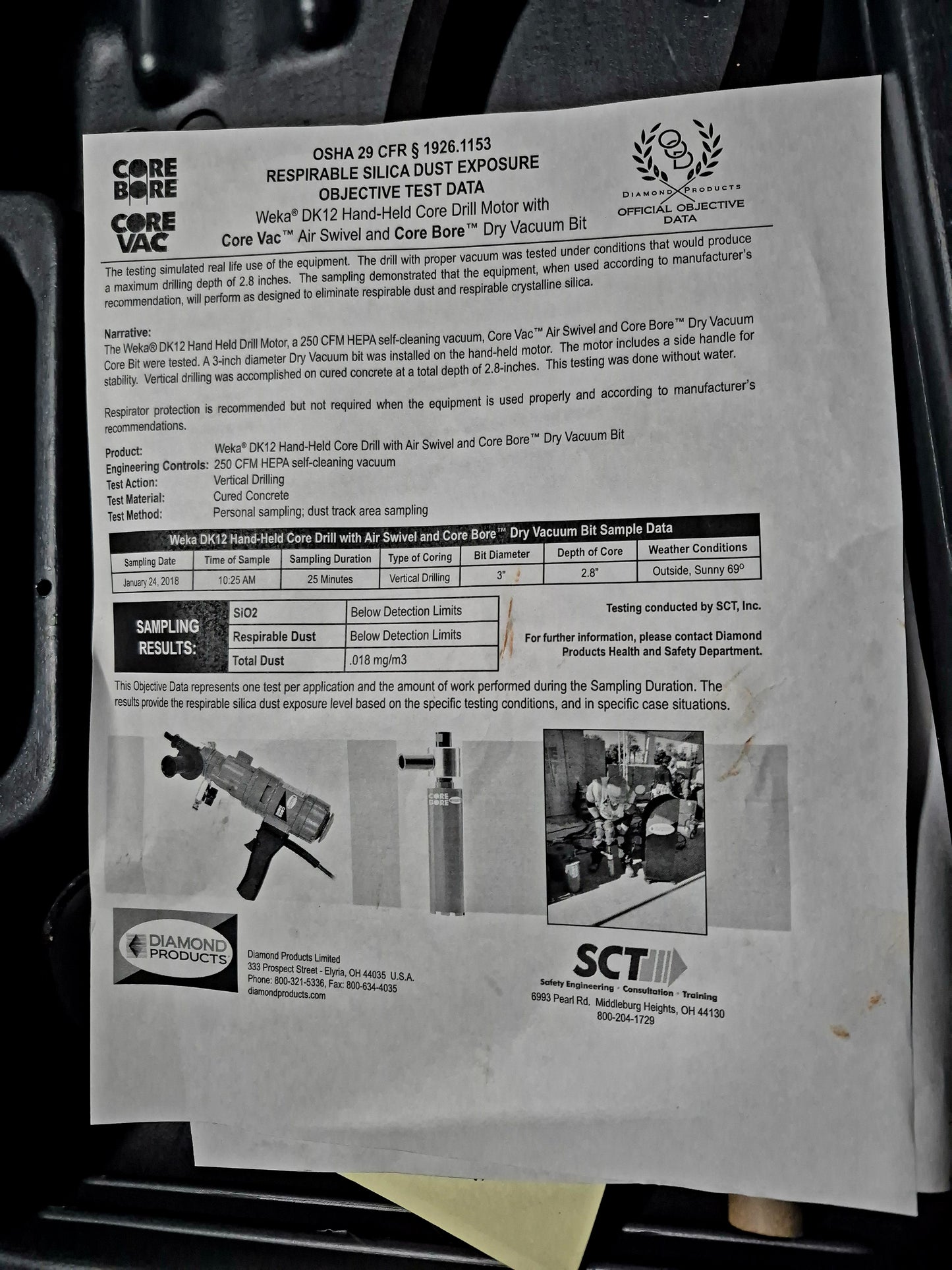 Concrete Drill. Made in Germany. Diamond Product #4244017 core drill machine with case.