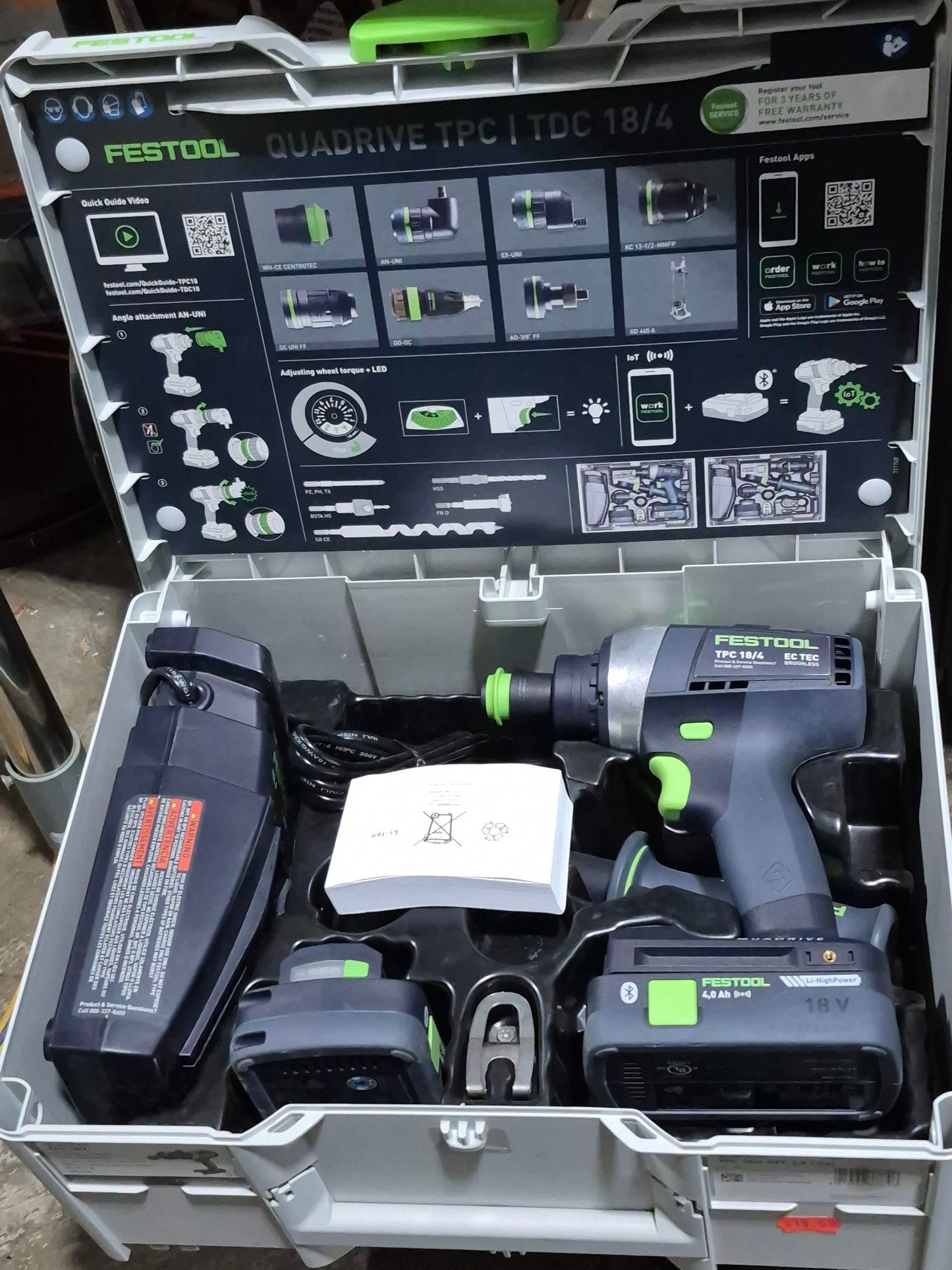Festool 576778 Cordless Percussion Drill Kit TPC 18/4 HPC4,0 I-Set Quadrive (new tools)