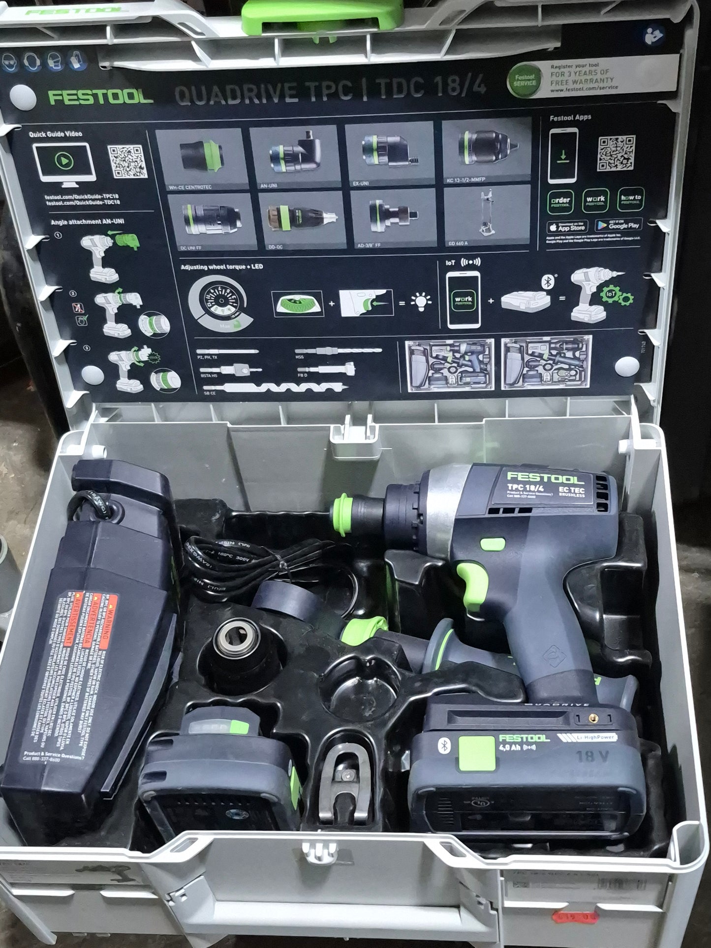 Festool 576778 Cordless Percussion Drill Kit TPC 18/4 HPC4,0 I-Set Quadrive (new tools)