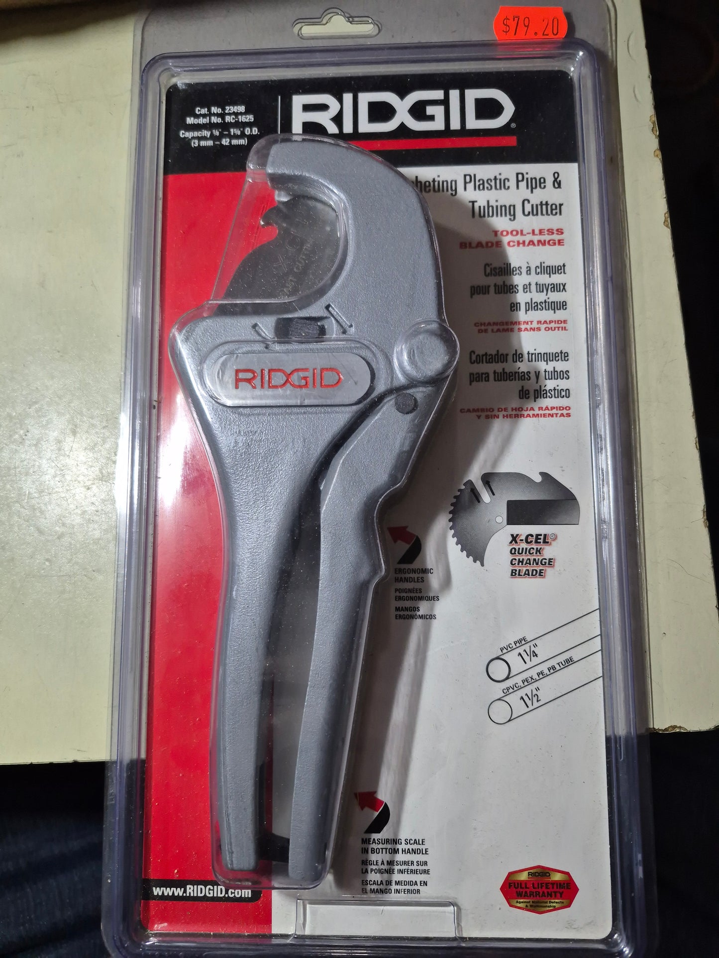 Ridgid 32498 model rc-1625 Ratcheting plastic pipes & Tubing cutter
