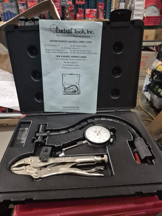 Central inc. Roto runout and dial indicator and base set