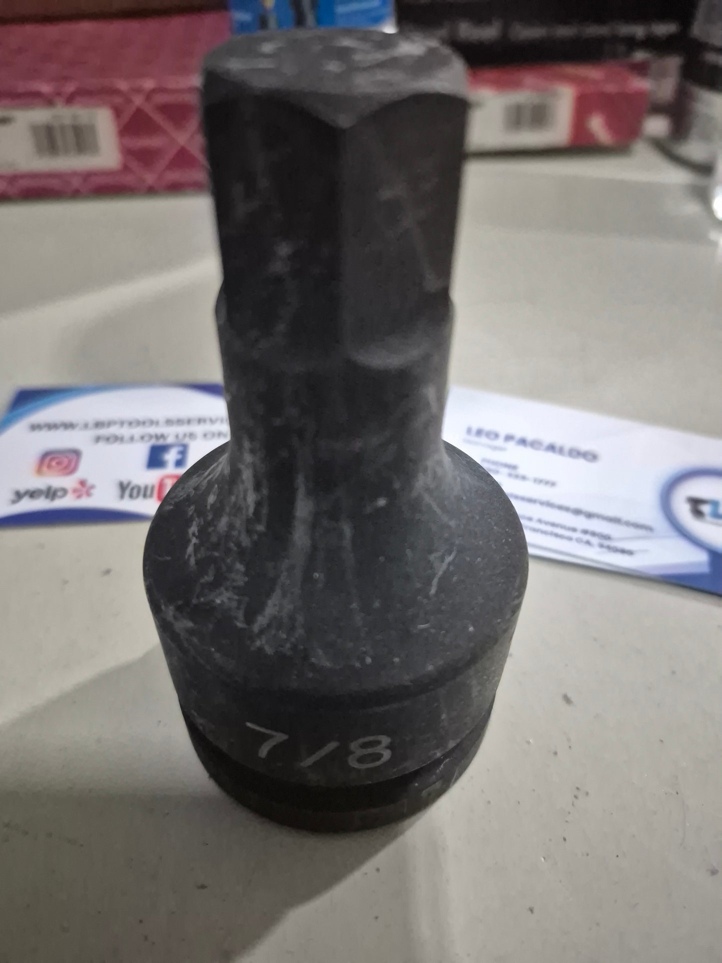 Grey Pneumatic 7/8x1"DRx4" hex impact socket 4928F