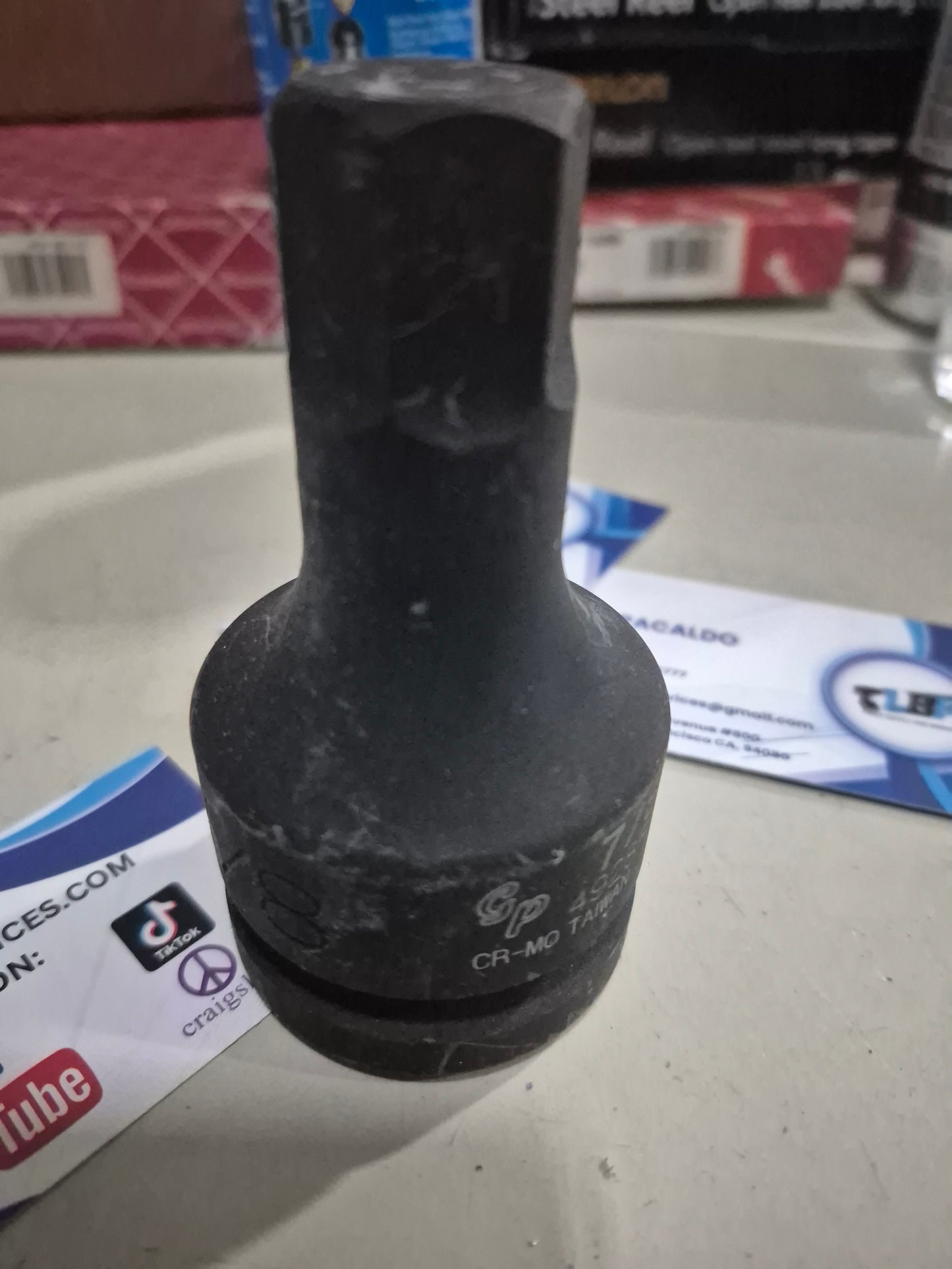 Grey Pneumatic 7/8x1"DRx4" hex impact socket 4928F