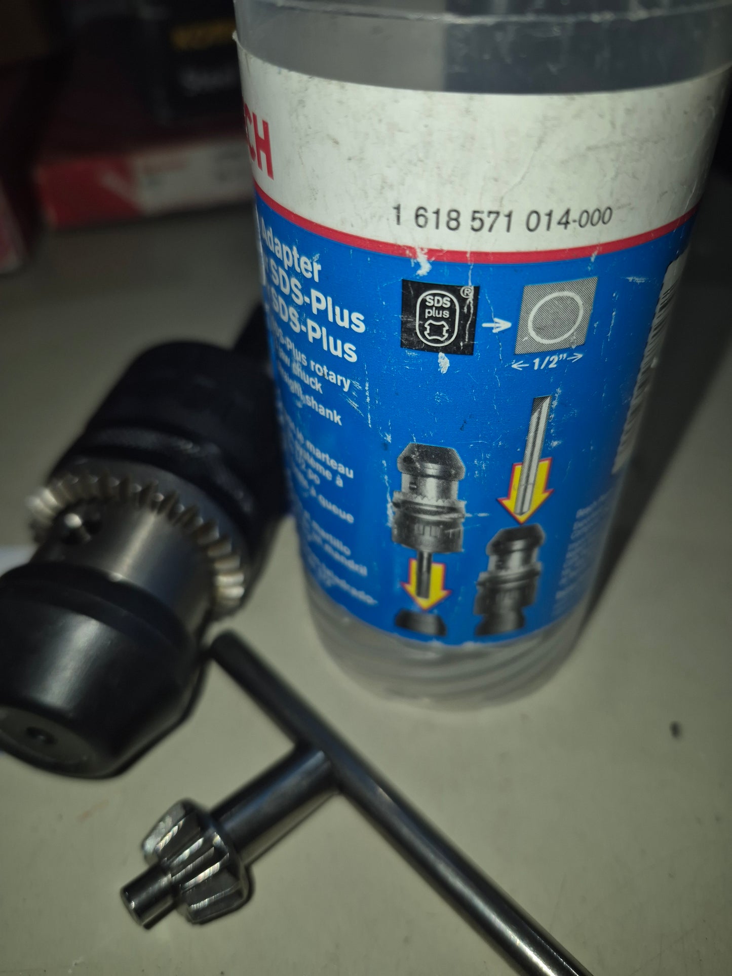 Bosch 1/2" chuck w/ key adaptor sds-plus 1618571014