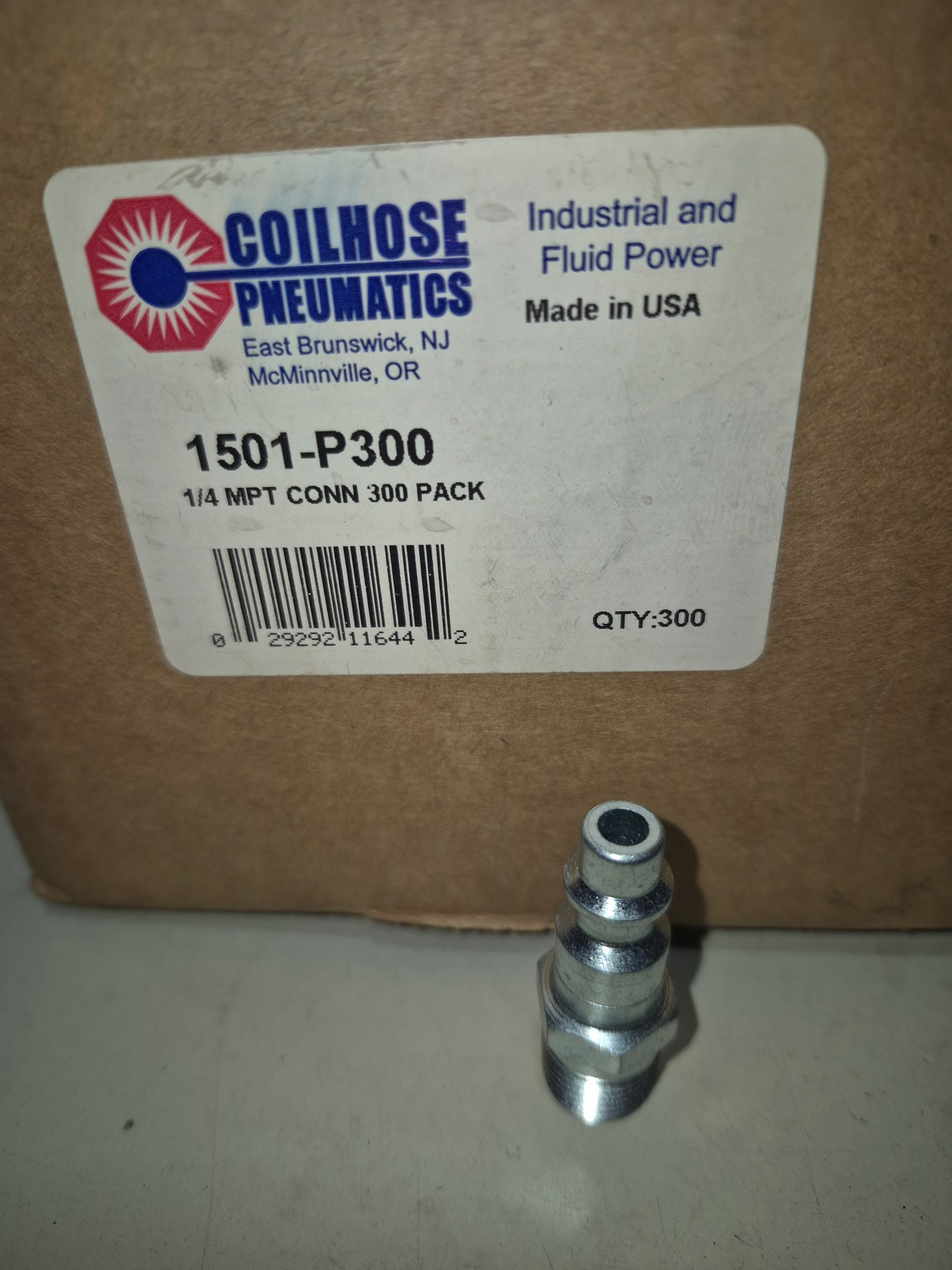 Coilhose Pneumatic 1/4" air fitting MPT common (bulk 217 pcs) 1501-P