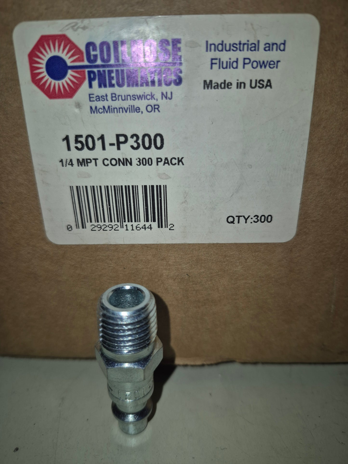 Coilhose Pneumatic 1/4" air fitting MPT common (bulk 217 pcs) 1501-P