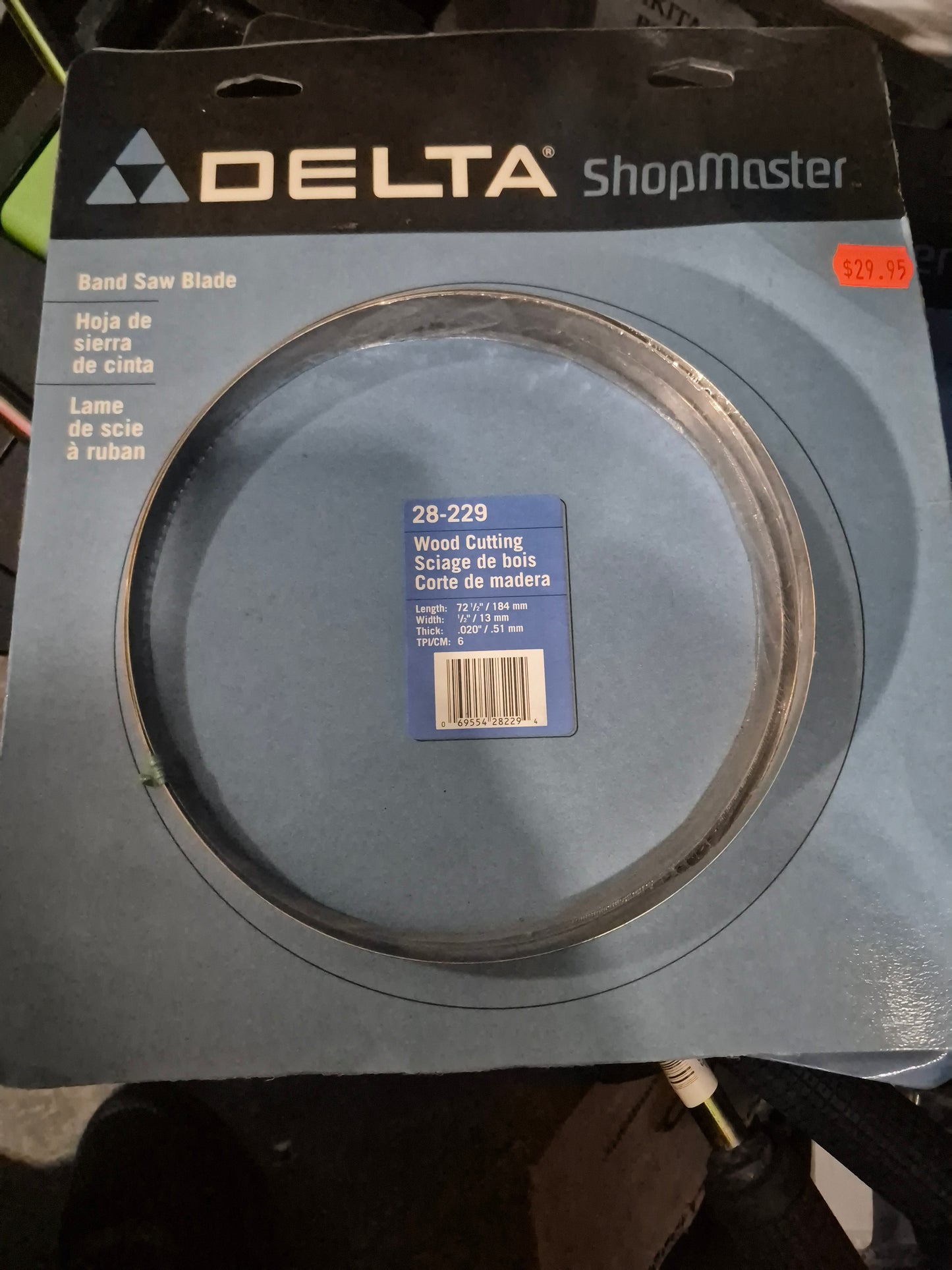 Delta 72" x 1/2" 6tpi bandsaw blade 28-229 wood blade