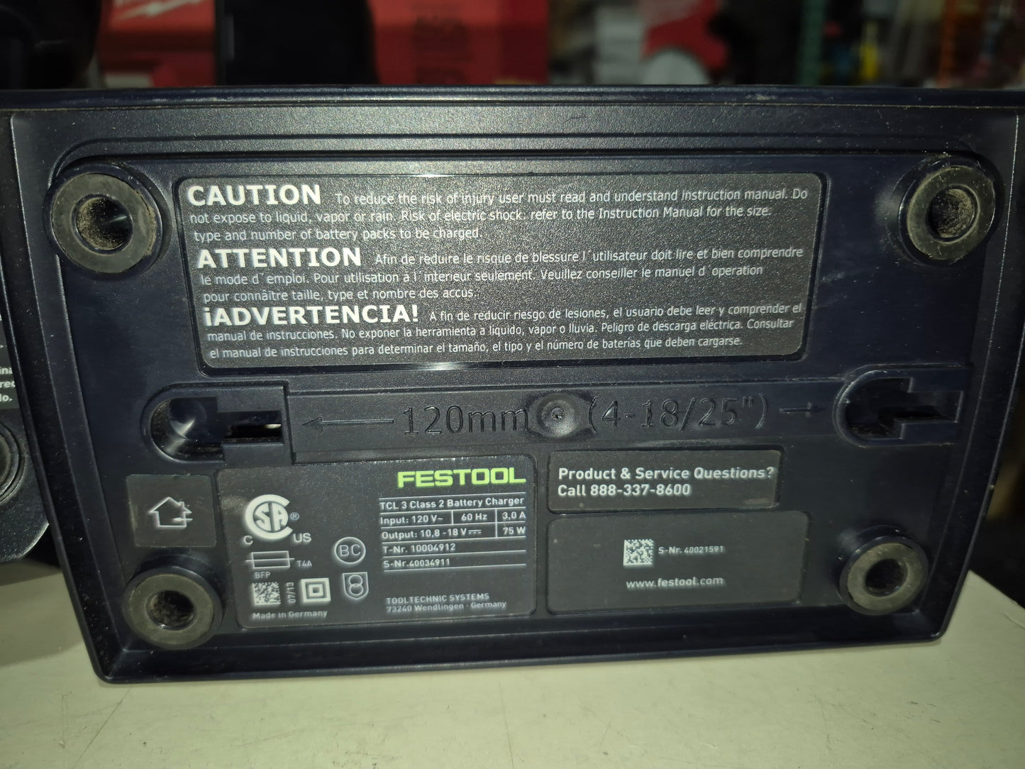 Festool TCL 3 charger (open box, display, minor used)