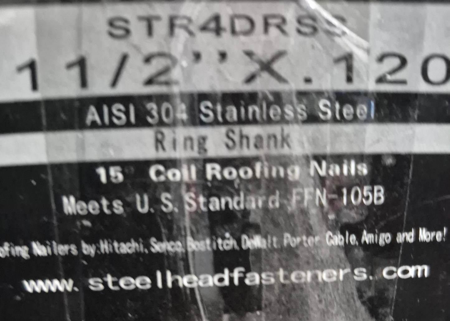 Steelhead 1-1/2"x.120 stainless steel 304 roof / roofing nails 3,600 nails
